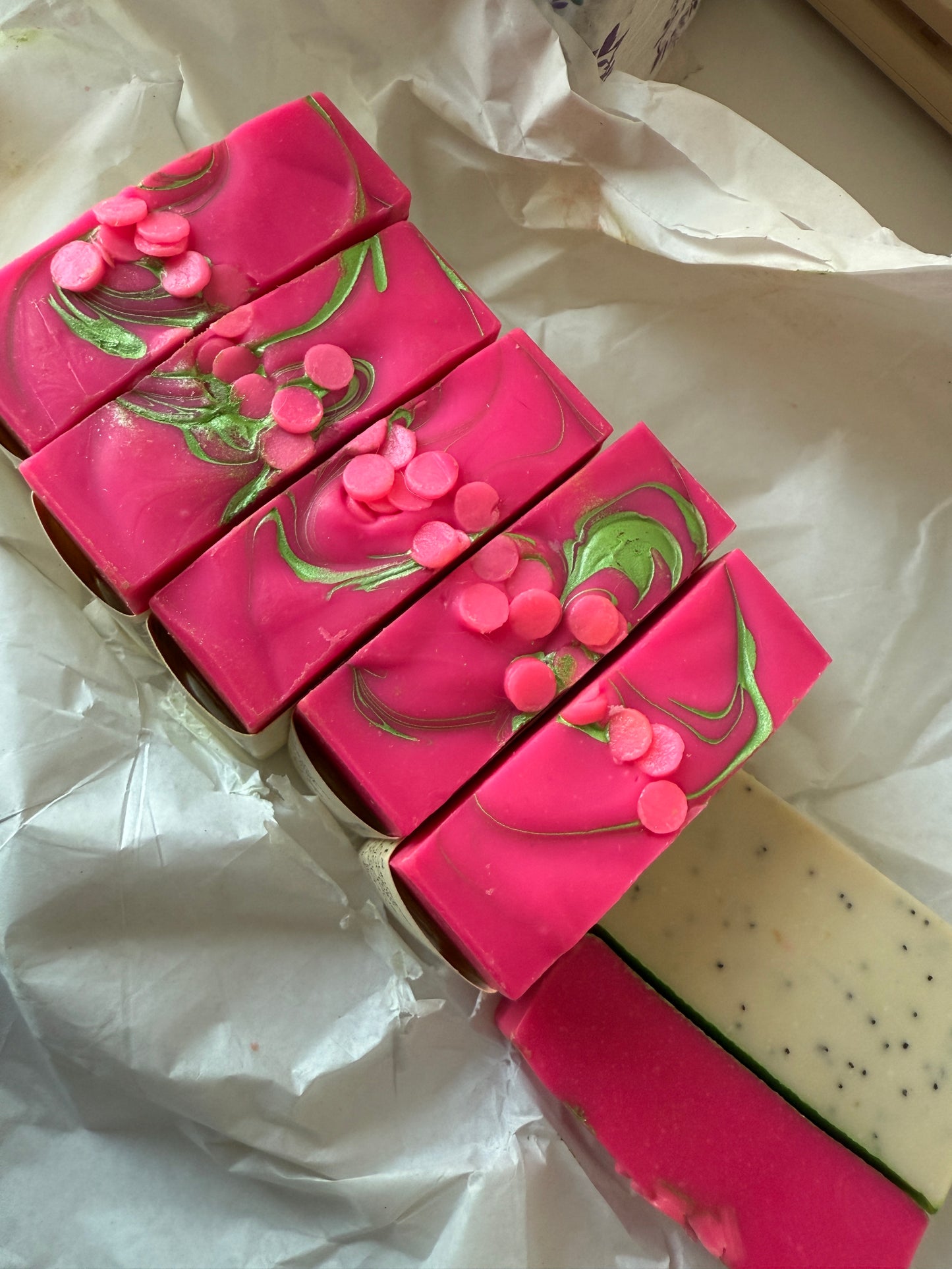 Dragonfruit Hibiscus  Goat's milk soap.