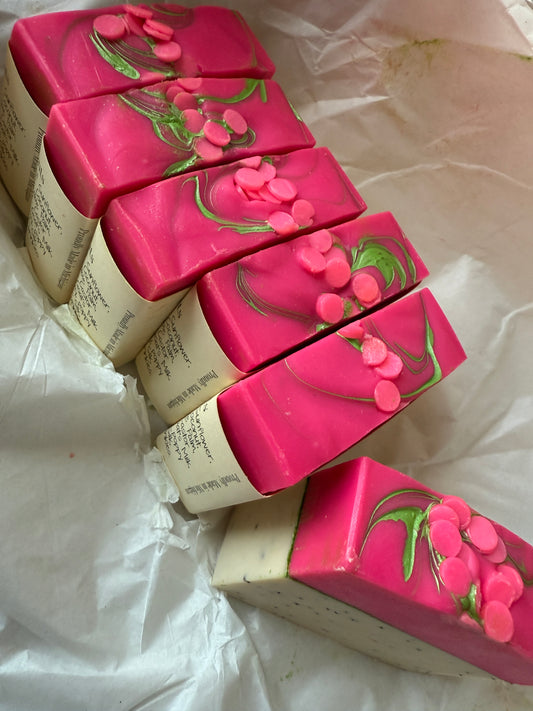 Dragonfruit Hibiscus  Goat's milk soap.
