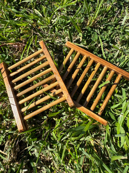 Bamboo Wood Soap Holder / Charcoal